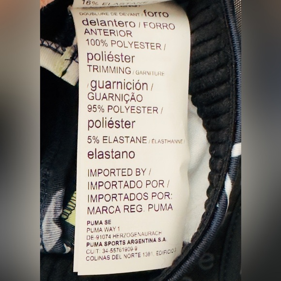 Puma - XS Tight Fit Racer Back Sports Bra Moisture Management Black & Yellow NWT - Picture 7 of 8